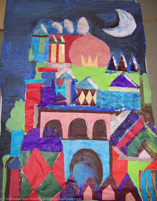 Paul Klee -night scene, Fazakerley Primary School, Years 1 and 2, Nov.2009