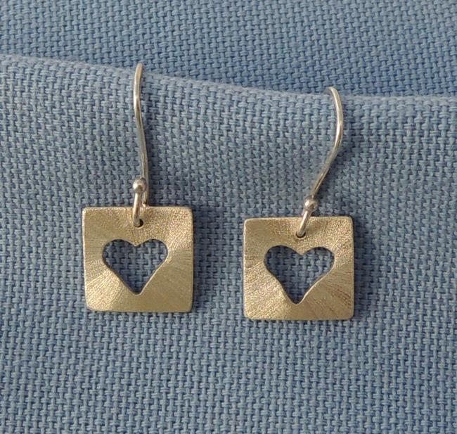 Silver heart earrings
