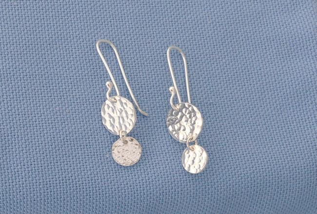 Disc drop earrings