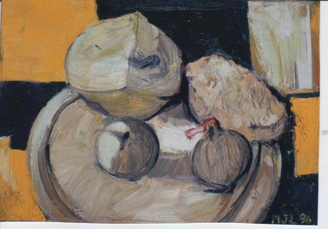 Still Life on Blue and Yellow