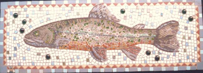 Salmon Fish Panel. Detail taken from the Roundabout.