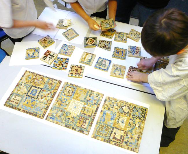 Roman Day Mosaic Making in Schools