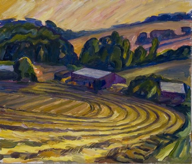 Barn at late evening