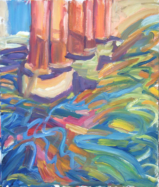 Orange Pillars, Azure Water
