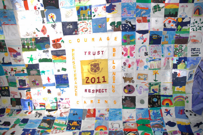 Construction of Cradley C of E Memory Quilt