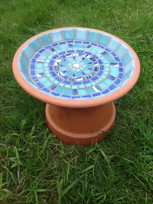 Blue Mosic Bird Bath
