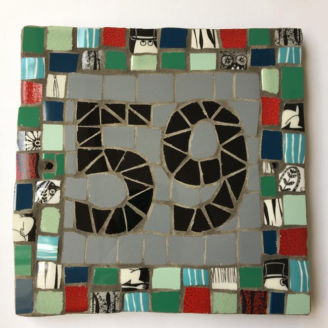 Mosaic House Number 59 in mid-century colours