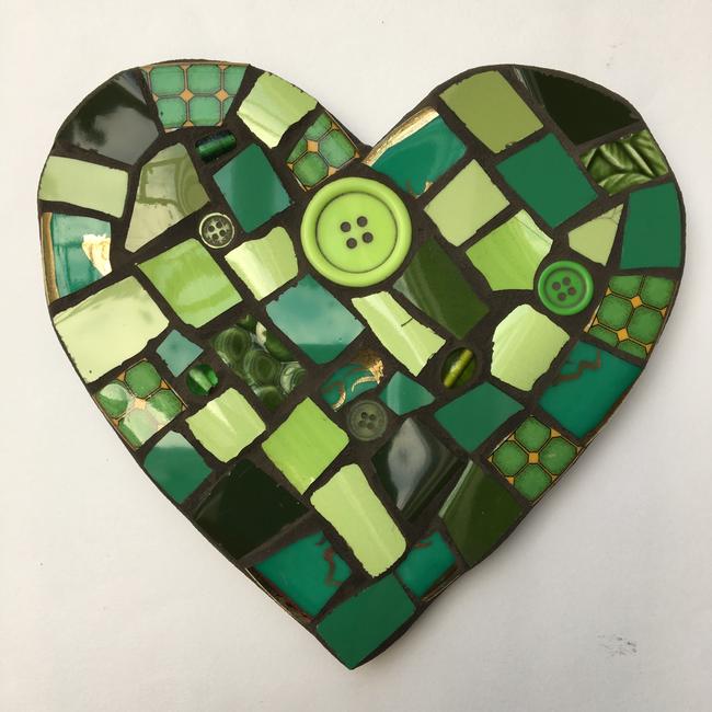 Green Mosaic Heart
