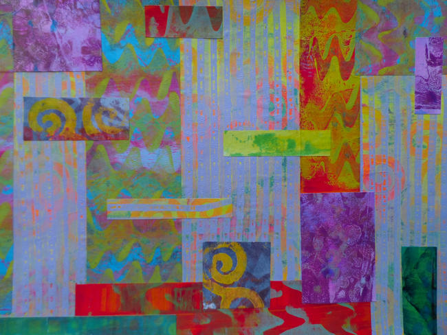 Collage of Gelli prints
