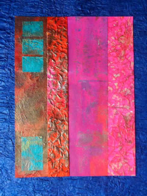 Collage of painted and printed papers