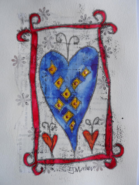 Blue heart, red frame