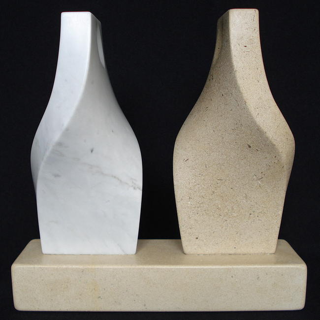 side by side, face to face, we are different, we are the same, we turn to reason, marble, limestone, SOLD