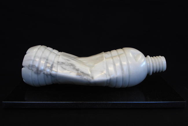 'Bottle', hand carved Carrara marble