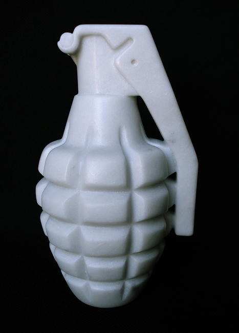 'Grenade', hand carved Carrara marble