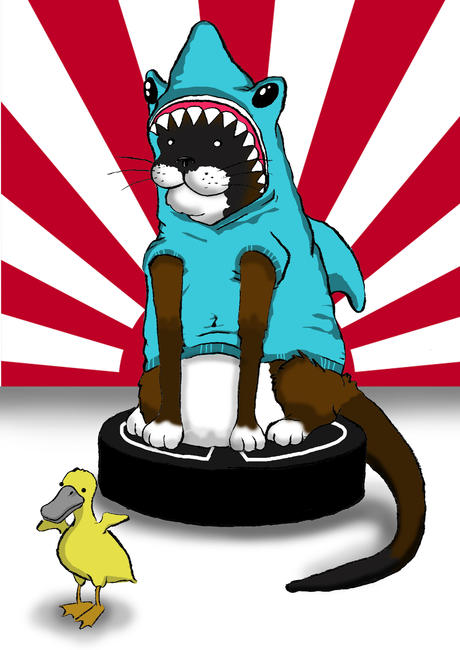 Roomba Cat and duckling - Print