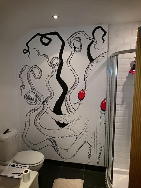 Octopus wall mural