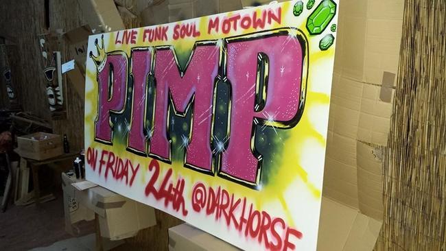 Sign - PIMP promotion night at the Dark Horse