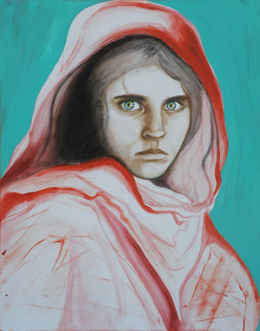 afghan girl sketch