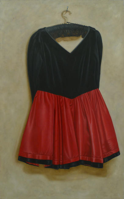 Red and Black Dress Suspended 3