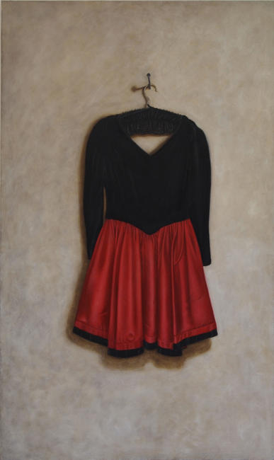 Red and Black Dress Suspended 1