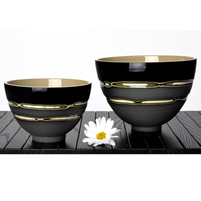Rowena Gilbert: Tall Bowls Horizontal Band Design