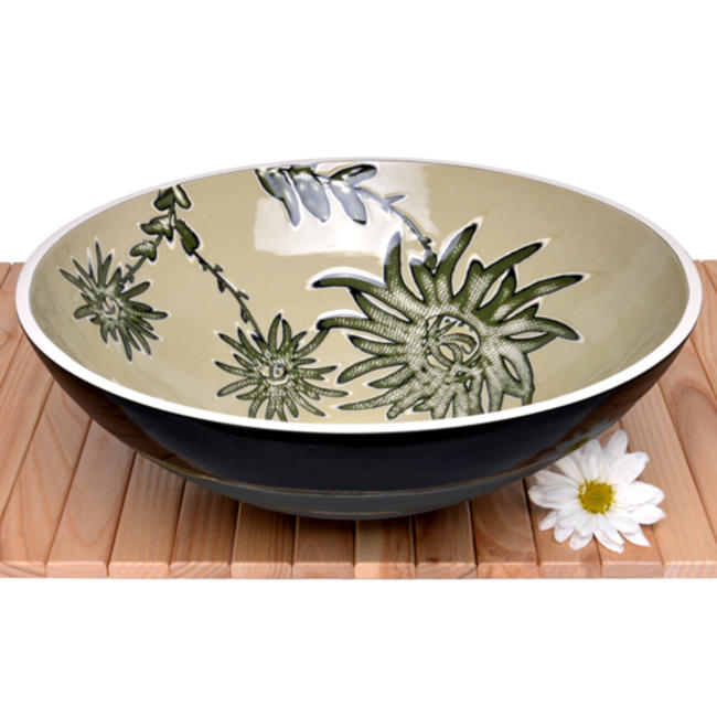 Rowena Gilbert: Large Low Centre Bowl Flower Design