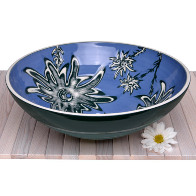 Rowena Gilbert: Large Low Centre Bowl Flower Design