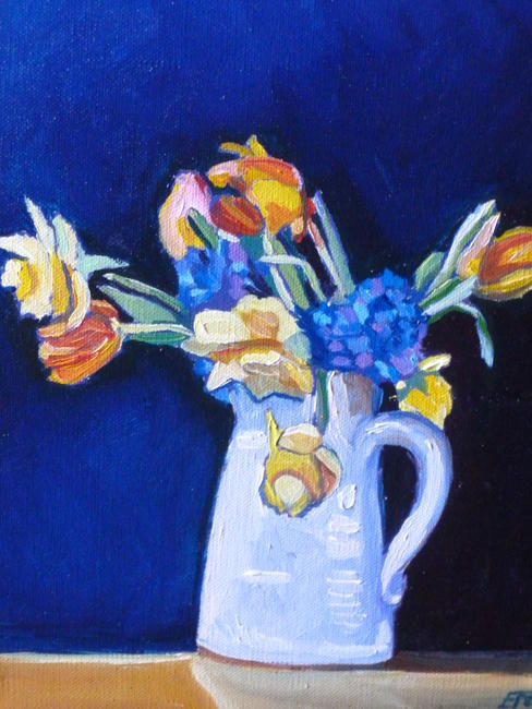 Flowers against a Deep Blue