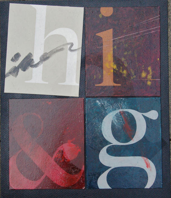 Distressed typeforms with 'a' ghost