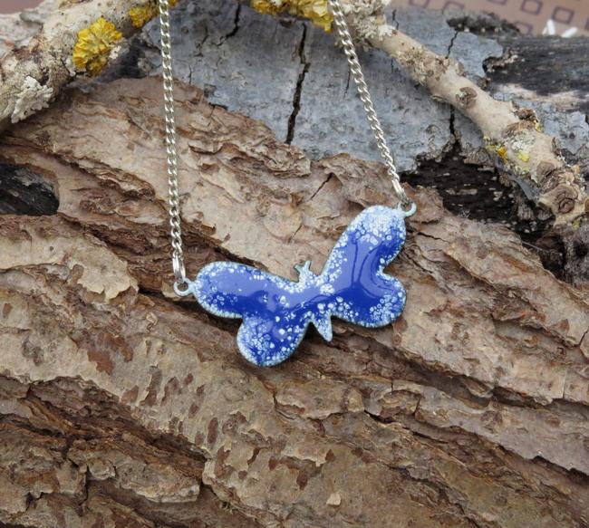Small blue butterfly pendant