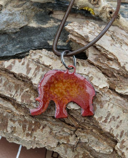 Copper enamel elephant