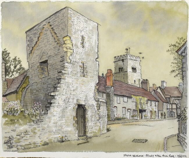 253 Much Wenlock-Priory Hall. Bull Ring -19.6.1991