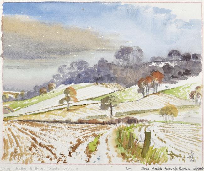 282 Shrops. Morville. Acton Hill. First snow. 25.11.1993