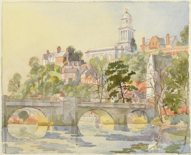 113. Untitled -Bridge and St Marys from Low Town -c.1989