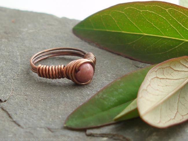 Vortex Wrapped ring - Rhodonite