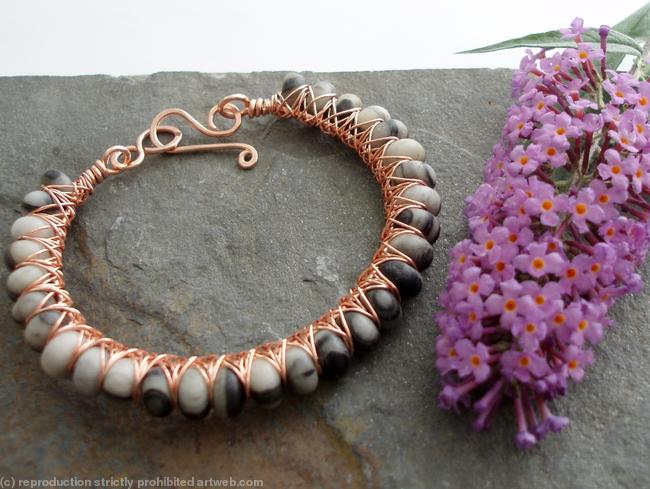 Kiss Kross Bracelet - Zebra Jasper and copper