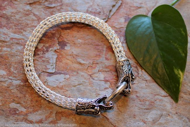 Dragon Head Viking knit Bracelet- large