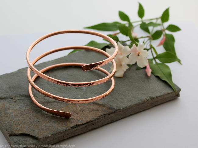 Triple wrap Copper Armlet, Arm bracelet, Cuff