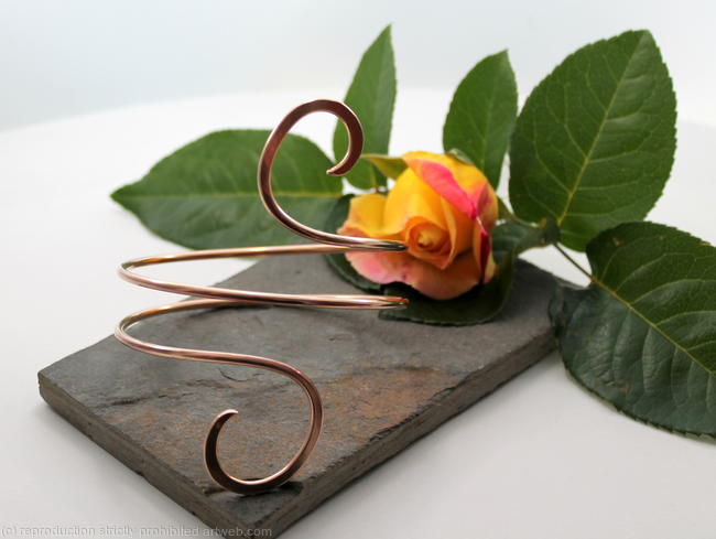 Double Curl Bronze Armlet, Arm bracelet, Cuff