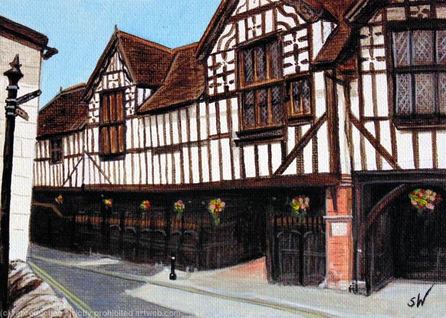 Much Wenlock, Guild Hall, Mini Painting