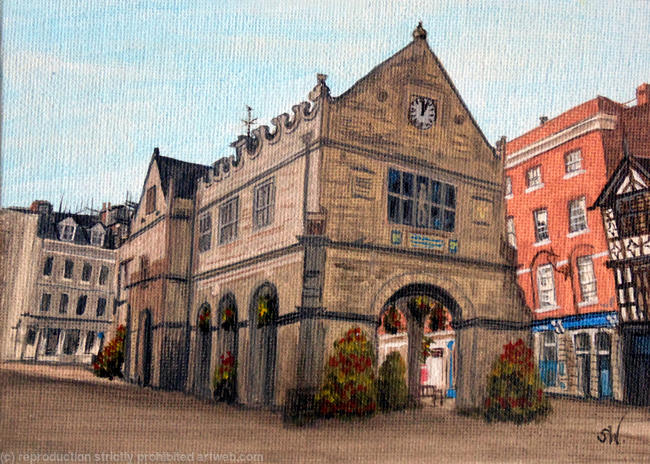 Old Market Hall, Shrewsbury, Mini Painting