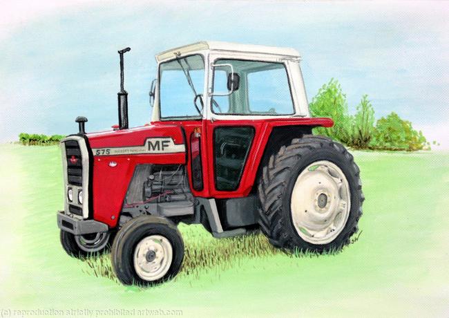 Vintage Massey 575 Tractor Painting