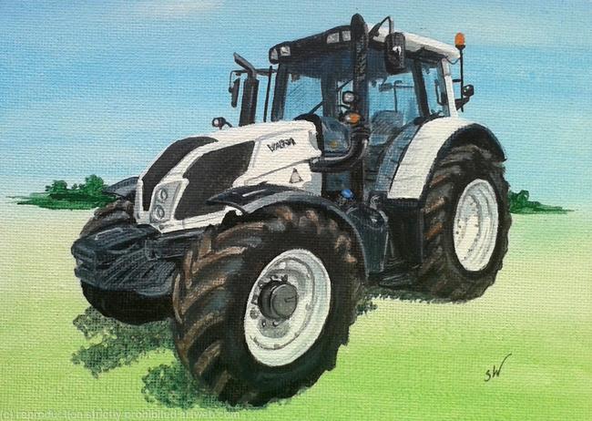 White Valtra Style Mini Painting