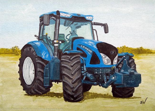 Blue Landini Tractor Style Mini Painting