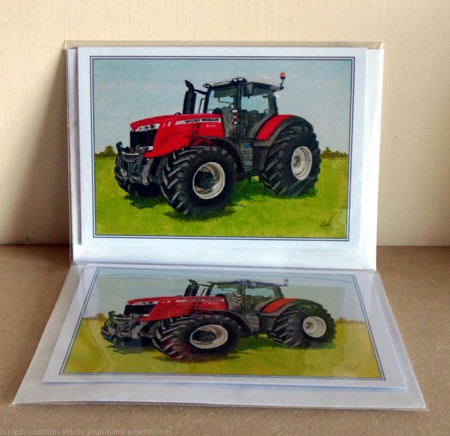 Tractor Greeting Card - Massey Ferguson 8737 Artwork