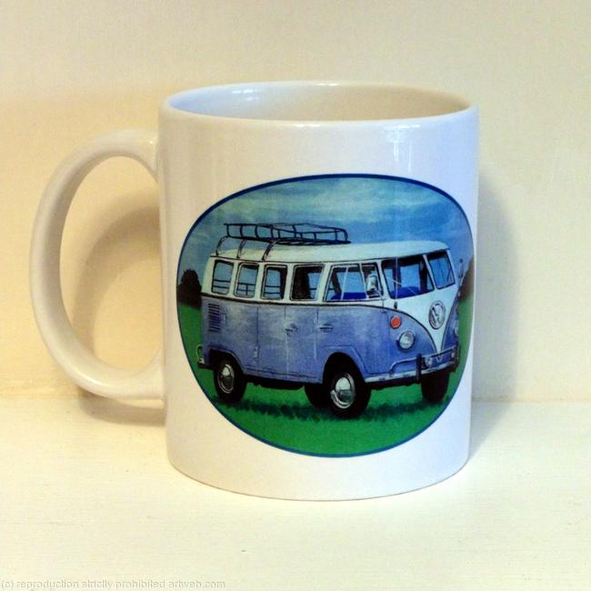 Blue VW Camper Van Mug
