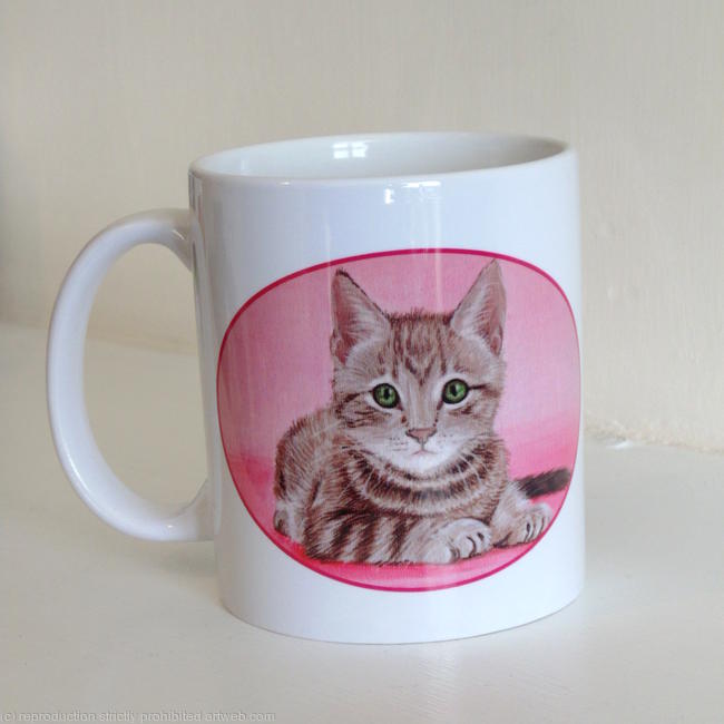 Grey kitten Pink Mug