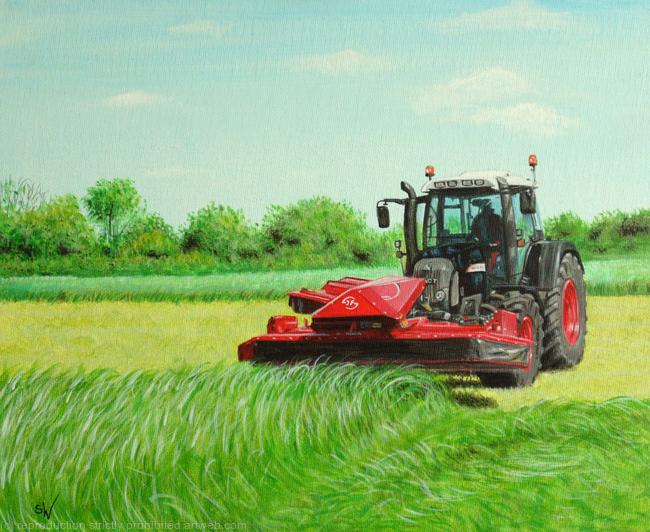 Black Fendt 415 with JF-Stoll Mower Painting