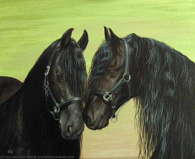 Friesian Horses, Painting