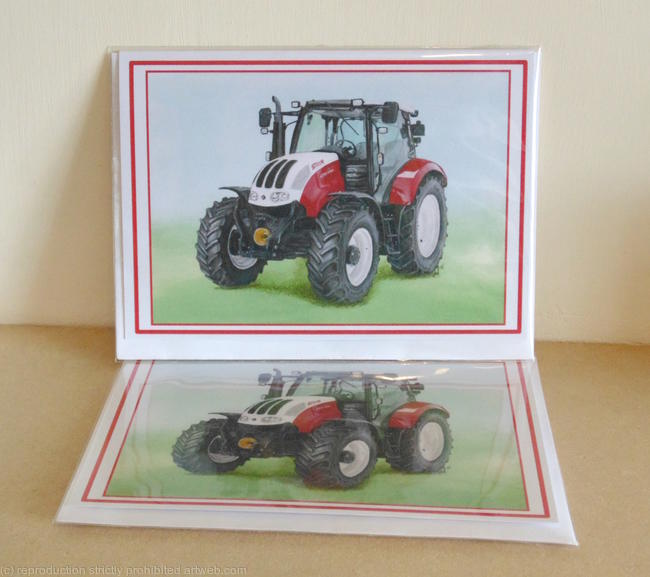 Tractor Greeting Card, Steyr 4110 Profi
